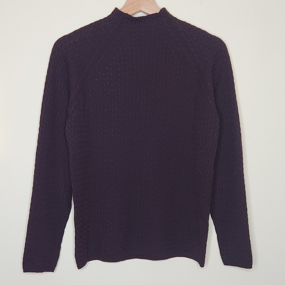 Burberry London Vintage 100% Merino Wool Cable Knit Mock Neck Sweater • Small - Picture 3 of 14